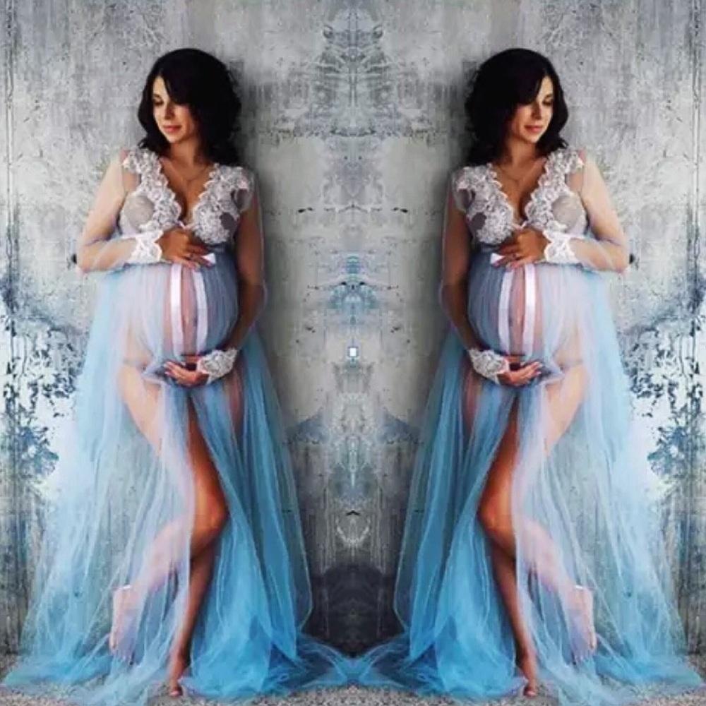 NWT Maxi Lingerie Lace Chemise Embroidered Robe